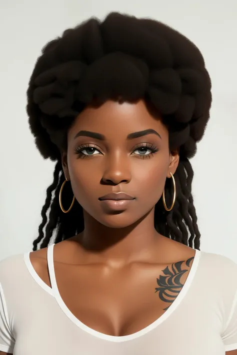 tirar sombras, pele lisa, sem tatoagem, Afro traits