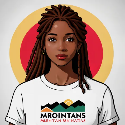 logo, integrado, black skin dreadlock Maria sex virgin Maria sex ,residencial Himmer dirigindo nas montanhas, Great detail vector graphic on a t-shirt
