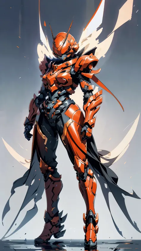 A woman adorned in fantasy-style full-body armor, a crown-concept fully enclosed helmet that unveils only her eyes, a composite layered chest plate, fully encompassing shoulder and hand guards, a lightweight waist armor, form-fitting shin guards, the overa...