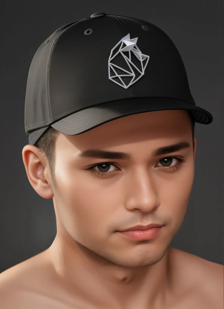 connected man wearing a black hat with a white origami on it, wearing baseball cap, wearing a baseball cap, foto oficial do produto, alternate angle, with a rap cap on his head, right angle view, baseball cap, Victor Denis, imagem de perfil, High Polygon, ...