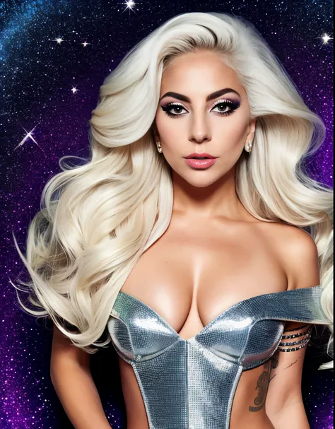 Lady GaGa traje de los xmen,CUERPO COMPLETO,textura 4K, cabello largo, calidad alta, cuerpo completo,varias poses corporales,rostro realista en 8k,peinado extravagante, Original album cover, imagen 8k, futurista, alta calidad de imagen, en la noche, acceso...