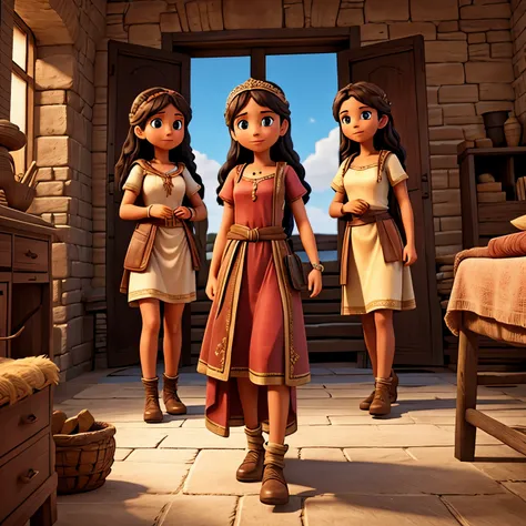 Image of the Bible story of Ruth telling her two daughters-in-law to return to their parents house 