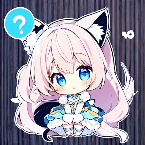 1girl,cat ears,(chibi:1.2),spoken question mark,