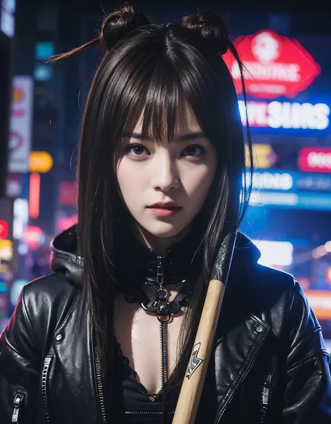 A closeup of a person wearing a mask and holding a baseball bat, Arte no estilo de Guweiz, arte digital do anime cyberpunk, samurai cyberpunk muito bonito, goth ninja, arte cyberpunk anime, cyberpunk digital - arte de anime, Digital anime illustration, est...