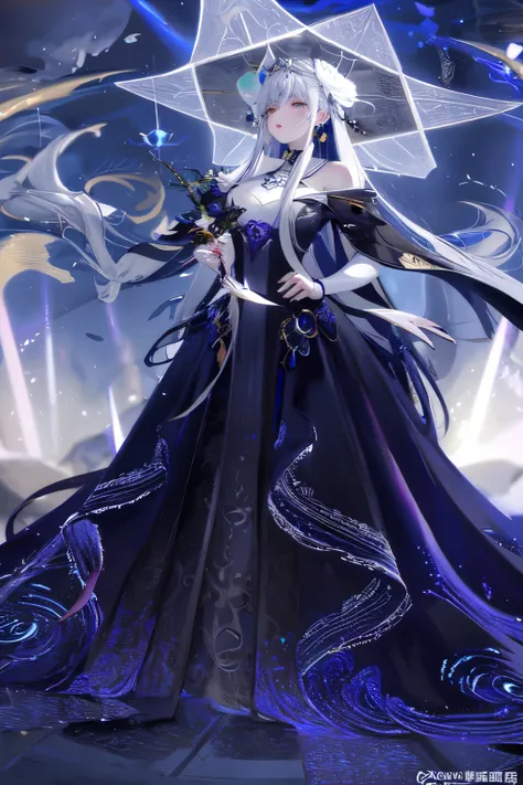 one wearing a skirt、Close-up of woman wearing stars on her head, Beautiful celestial mage, 星界witch衣服, ((beautiful fantasy queen)), White-haired God, A complete portrait of the Elementalists, full body xianxia, Rose, shadow poetry style, /! witch, gothic sh...