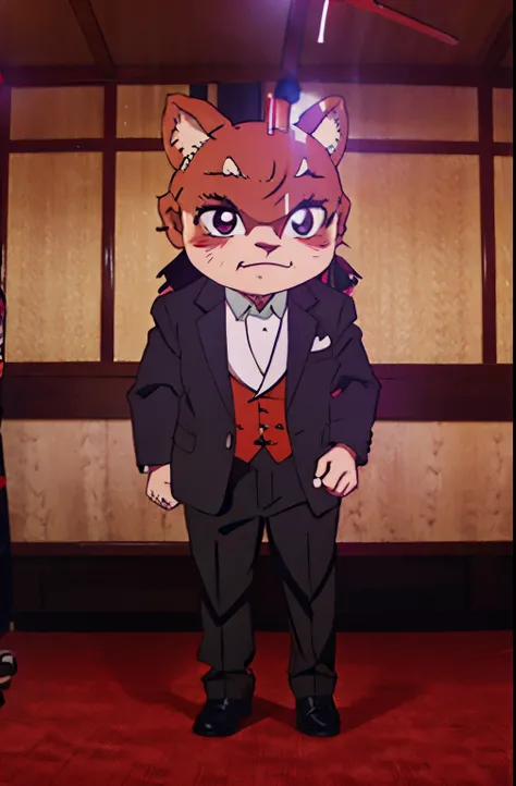 Kawaii anime boy demon in suit