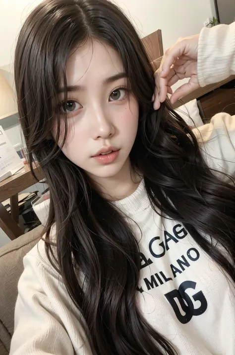 arafed asian woman with long hair wearing a white sweater, ulzzang, bae suzy, jinyoung shin, tzuyu de dos veces, jaeyeon nam, aparcar desde-min, gaeul, ive, HD, heonhwa choe, lee ji - eun, lee ji-eun, muchacha coreana, hermosa joven coreana, gaeul face de ...