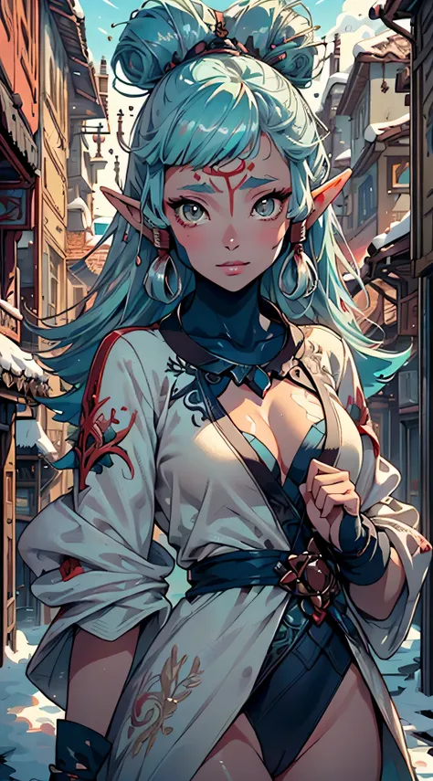 cute elf,(((little ,tiny little body,little))),(((6 years old))),((anime elf with extremely cute and beautiful aqua hair)), (((elf,elf ears))), ((lesbian,yuri)),(((flat chest))),((((aqua hair:1.35,undercut aqua hair,colored inner hair,ear breathing)))),(((...