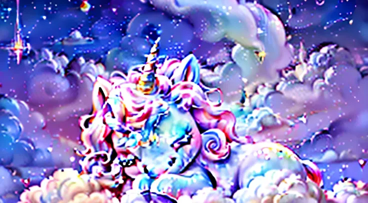 Cute unicorn wallpaper HD cute unicorn pictures, dreamy surreal style, Pink cartoon unicorn on the clouds, dreamscape portrait style, close up, GIF animation style, glow softly,disney animation--ar 16:9