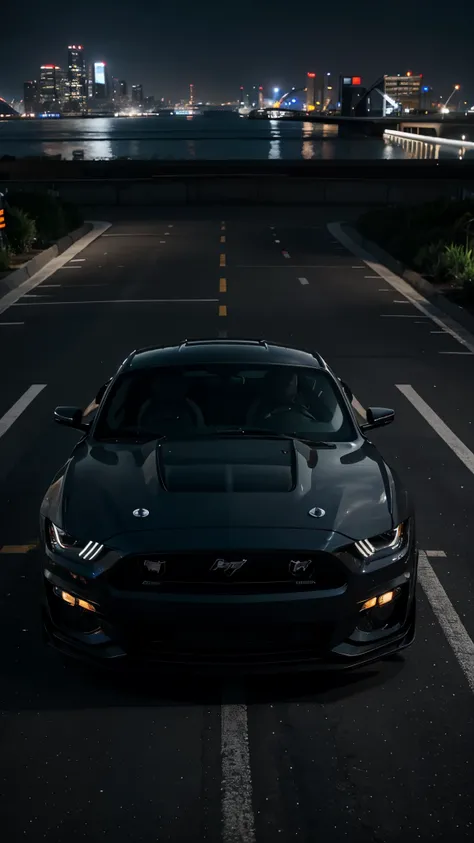 Mistang GT 500 with night city view ultra hd