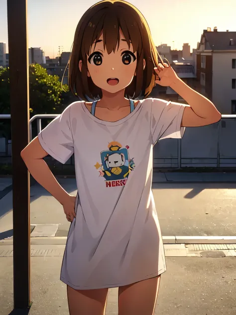 1girl, (((​masterpiece))), top-quality, top-quality, High Details, Hirasawa Yui, 1girl, glasses, two yellow hairpin, short hair, A brown-haired, brown-eyed, 独奏, Beach clothes, underwear, bikini, full body, full image, illustratio, comic strip, soothing ton...