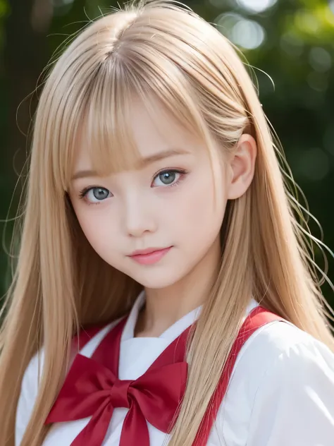 cute face girl、((baby face))、Glossy beautiful skin、Red eyes、Beautiful super long shiny silky blonde hair、Bangs swaying in front of the face、Sexy 18 year old cute little beautiful girl、small face beauty、ultimate beauty、school uniform、sailor suit、white and b...