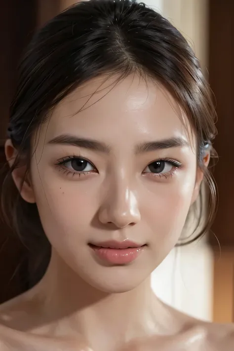 (Enhances the beauty of skin texture:1.1), (Enhances the beauty of skin texture:1.1), highest quality、masterpiece, ultra high resolution、(Photoreal:1.4)、RAW photo、1 girl、shiny skin, dramatic lighting, RAW photo, table top:1.3, ultra high resolution:1.0, sh...