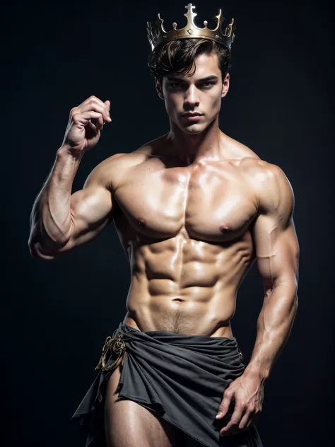 Photorealistic, twins, ((best quality)), ((masterpiece)), (detailed), masculine portrait of young dark fantasy prince, 18-year-old male models, handsome, tall, cute looking, evil look, dark look, powerful, young male, handsome model, clean shave, silver ey...