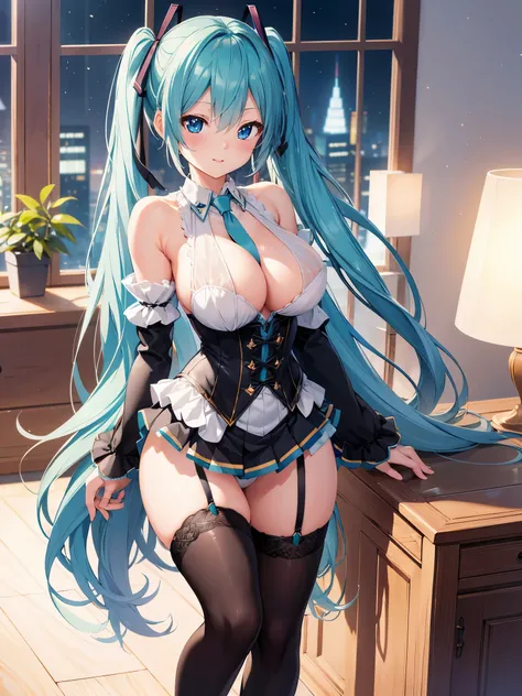 (1 girl),(high quality), (High resolution), (extremely detailed), (8K),(focus on lower body),(CG)、Magic Knight、transparent costume、Magic Mentor、sexy panties、(black knee high stockings:1.2)、nipple shape、No shoes、neutral white lighting,sexy pose、showing pant...