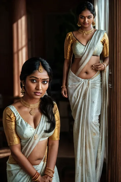 indian tamil woman, saree((no nudity)), 8k uhd, digital slr camera, soft light, high quality, film grain,high detail,uhd, master...