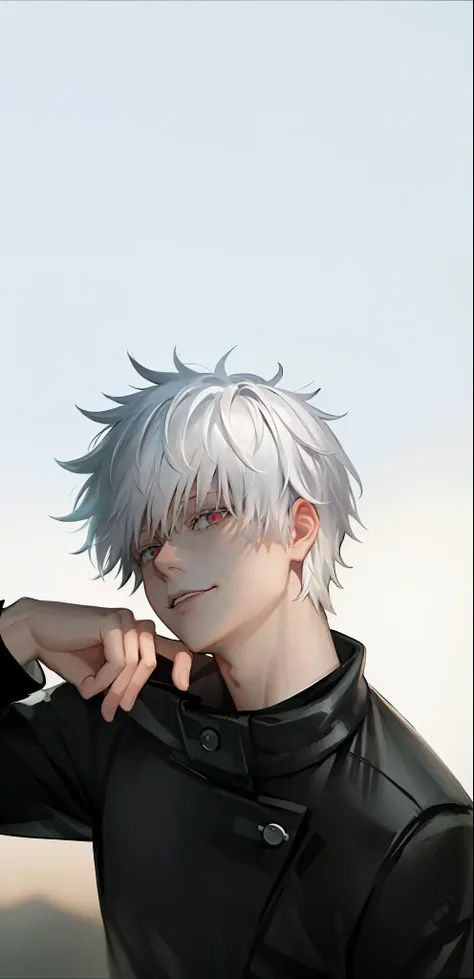 better quality, realism,หนุ่มอะนิเมะwhite hairและแว่นกันแดดถือโทรศัพท์มือถือ, ken kaneki, kaneki ken, killua zoldik retrato, whi...