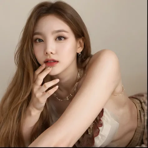 Nayeon from Twice face, long nails