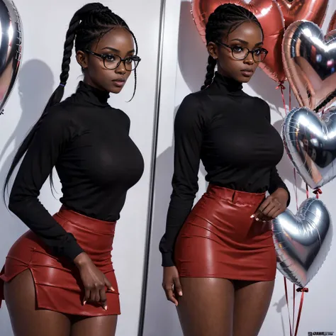 ((ultra high definition)), ((ultra high resolution)), ((ultra sharpness)), ((cinematic)), ((8K)), ((Unreal Engine 5)), ((Ultra Black girl)), ((extremely beautiful)), ((glasses), ((totally realistic)), ((realistic ebony)), ((total fidelity)), ((ultra curvy)...