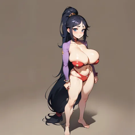 a close up of a woman in a bikini and a sword, concept art inspired by senior character artist, pixiv, conceptual art, tome + concept art, [ character design ], ( ( character concept art ) ), colored concept art, detailed full body concept art, symmetry!! ...