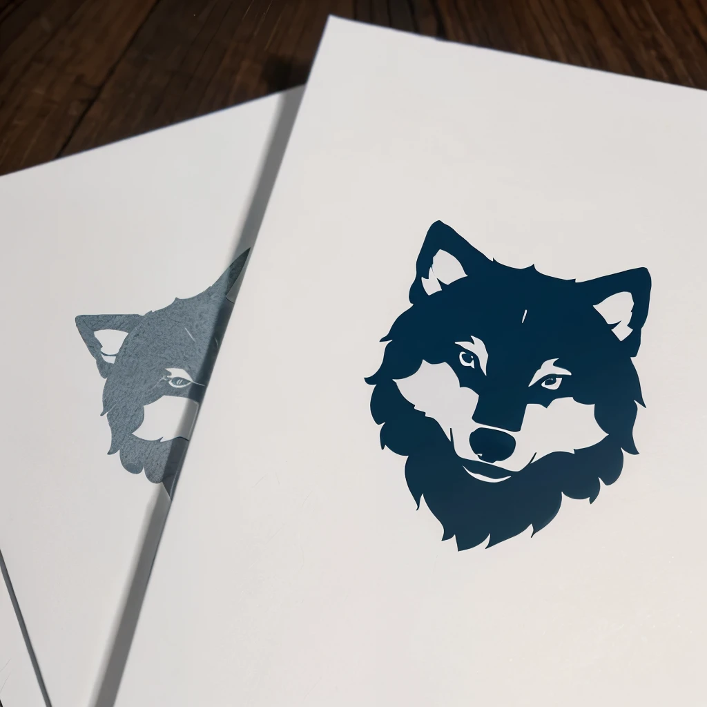 a simple minimalistic logo with a pack of friendly determined young wolves