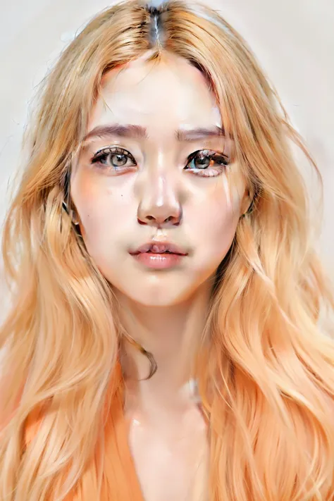 um close up de uma mulher com longos cabelos loiros e uma camisa rosa, taejune kim, Jinyoung Shin, Hong junho hyung, kpop idol portrait, Kim Hyun Joo, Kim Doyoung, Jin-Kim, Retrato de Jossi do Blackpink, jovem gi kim, hyung tae kim, Steven Jung, Hyung Tae ...