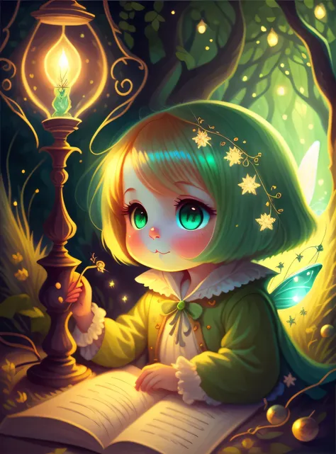 Bonito, cabelos de cores claras, pale green eyes, teia, a fairy tale illustration, Uma obra-prima sob luz brilhante, arte deslumbrante, lamparina! A arte da magia, arte de conto de fadas, arte inspiradora, obras de arte requintadas