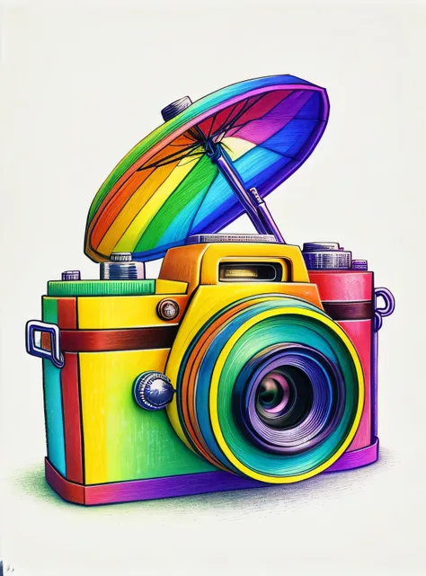 rainbowpencilrockai camera surrounded by flowers