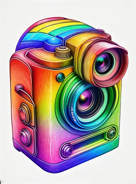 rainbowpencilrockai camera with flowers