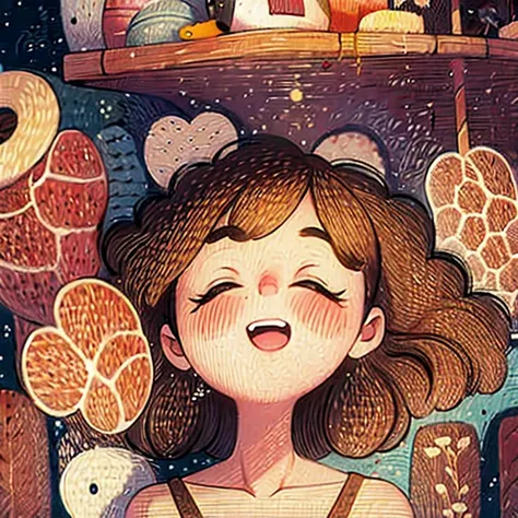 彩色手绘铅笔画