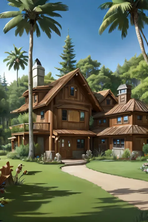 cartoon paradise home forest