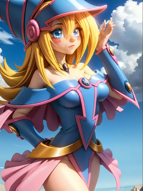 dark magician gils. leaving a magic circle. magia de corazones en el aire.