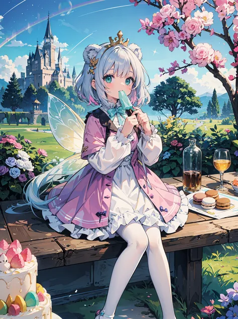 ((masterpiece)), ((top quality)), (super detailed), ((cute)), cute, (lovely), ((unbelievably super cute)), ((very detailed)), 4k, (8k), top quality, 

Guidelines for creating illustrations that express a "dreamy cute" worldview.

Theme:.

Dreamy fairy-tale...