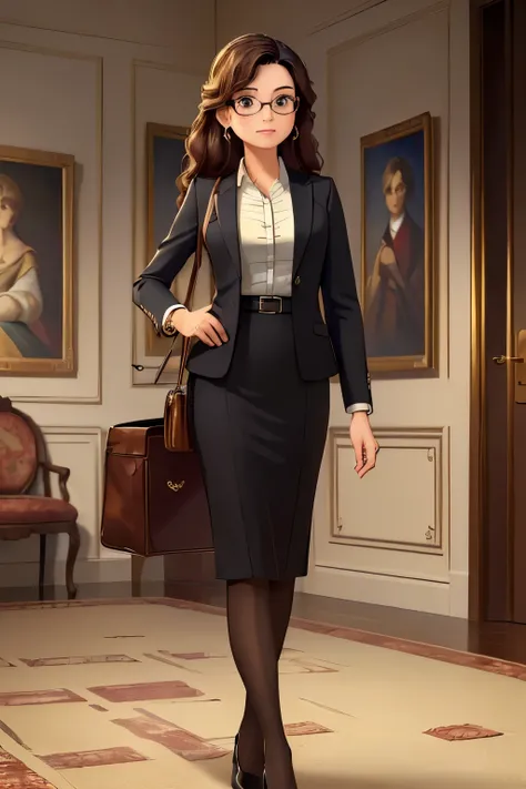 (A :1.3),(masterpiece, best quality:1.4), (beautiful, Aesthetic, perfect, Beautifully, complex:1.2),((best quality)), ((masterpiece)), (detailed),(high resolution:1.2), whole body, adult women, Chinese, business attire, Glasses, 