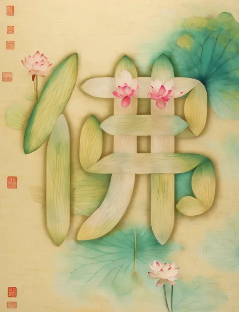 The Chinese characters for the word "Buddha" in the photo, title 汉子,Buddha statue,beautiful slender fingers,holding lotus flowers,,Butterfly,contour,Line art,Minimalist Chinese ink painting,