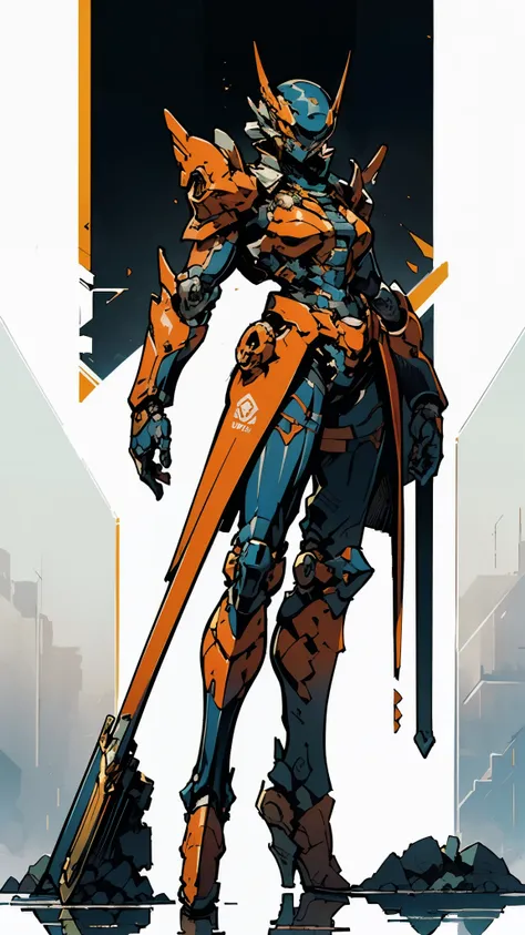 A woman adorned in fantasy-style full-body armor, a crown-concept fully enclosed helmet that unveils only her eyes, a composite layered chest plate, fully encompassing shoulder and hand guards, a lightweight waist armor, form-fitting shin guards, the overa...