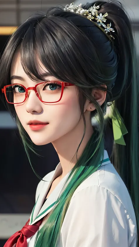 masterpiece, 1 beautiful girl, delicate eyes, eye has swelled up, top quality, Ultra high resolution, (actual: 1.4), light, Japanese, Fashion Korean cosmetics, asian beauty, very beautiful, Beautiful skin, thin and long, 身体facing forward, (Ultra actual), (...