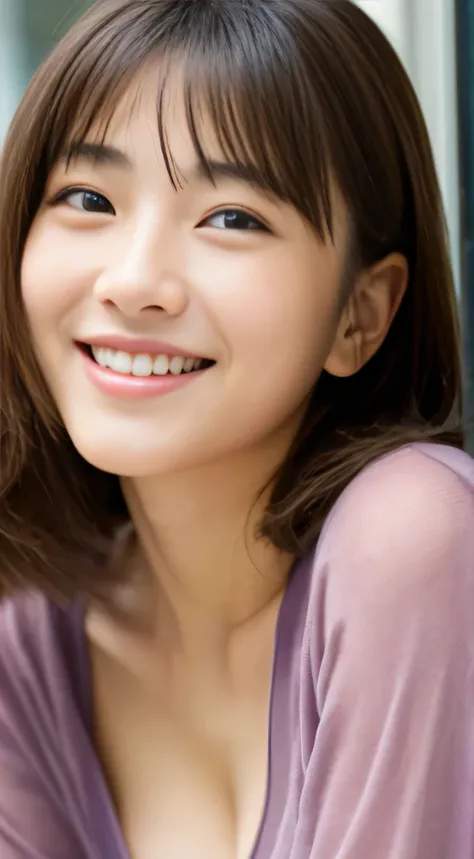 Japanese ),((beautiful girl)),cleavage,An expression that imagines something pleasant:1.2,(perfect body beauty:1.2),((perfect body)),(shy smile),beautiful teeth,