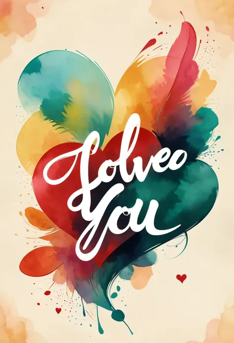 (brush stroke:1.8), (Creative fonts:1.7), (text "I love you":1.6),  (watercolor effect), (bright colors:1.2), (soft light), (subtle shading), (elegant composition), (romantic atmosphere), (Exquisite details), (dreamy atmosphere), (Captivating emotions), (a...