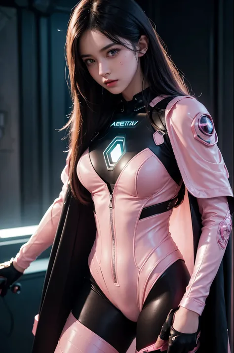 ((Best quality)), ((masterpiece)), (detailed:1.4), 3D, an image of a beautiful cyberpunk female with a cape, HDR (High Dynamic Range),Ray Tracing,NVIDIA RTX,Super-Resolution,Unreal 5,Subsurface scattering,PBR Texturing,Post-processing,Anisotropic Filtering...