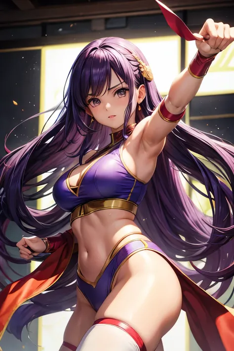 Athena Asamiya, el personaje de “The King of Fighters”, has the following physical characteristics12: Altura: 163 cm Peso: 49 kg Color de pelo: Purple Measurements: 83 cm (busto), 57 cm (cintura), 82 cm (cadera) Estilo de pelea: Psychic powers + Artes marc...