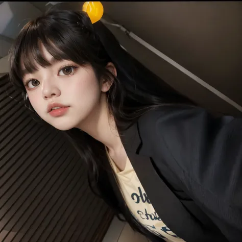 there is a woman that is posing for a picture in a suit, she has black hair with bangs, bae suzy, with bangs, lalisa manobal, with full bangs, lalisa manoban of blackpink, portrait of jossi of blackpink, jossi of blackpink, sun yunjoo, jinyoung shin, ulzza...