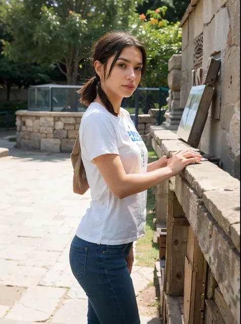 Pony tail, short hair, at the zoo