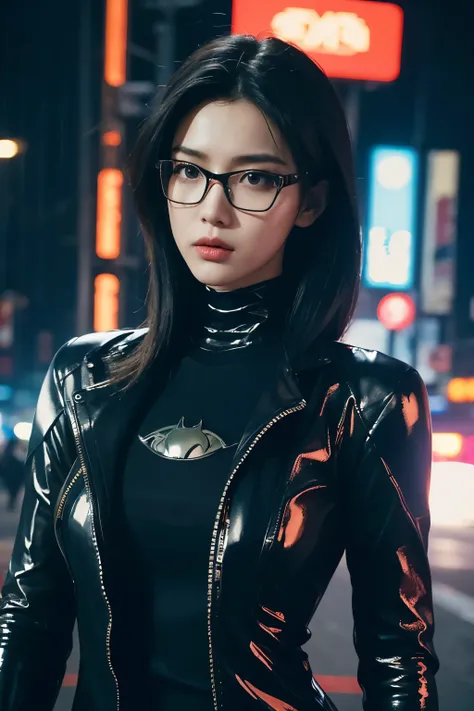 cyber woman in latex outfit upper body standing on street at night, in cyberpunk city, cyberpunk photo, cyberpunk 2 0 y. o model girl, in a futuristic cyberpunk city, female, in a cyberpunk city, cyberpunk beautiful girl, in cyberpunk style, cyberpunk girl...