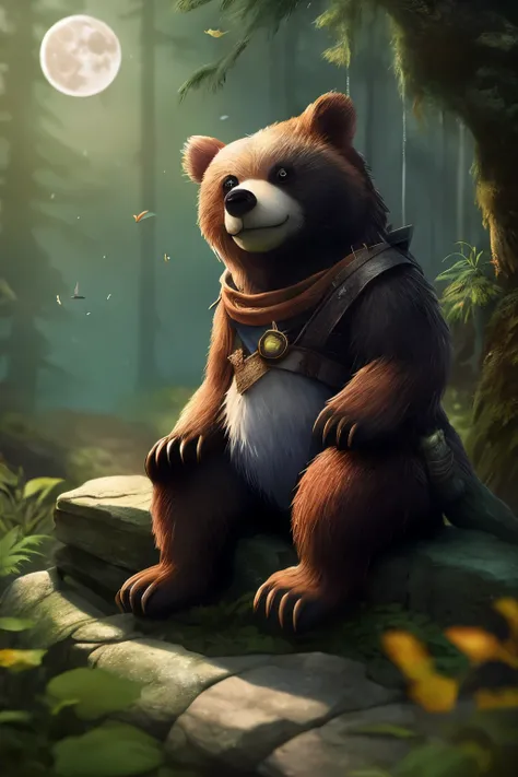 Once upon a time, in the serene depths of a tranquil forest, there lived a curious bear. One fateful evening, as twilight gave way to the soothing glow of the moon, the bear gazed up at its radiant glow. Seized by a sudden impulse, the bear decided to emba...