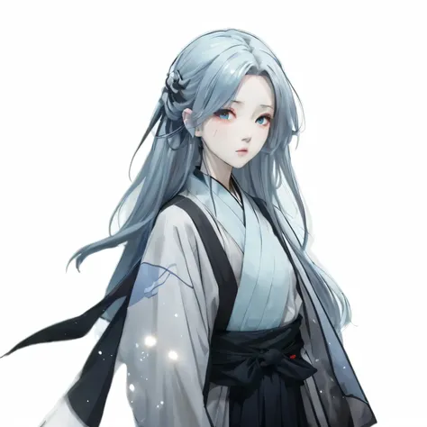 Anime girl with blue hair and black skirt, Onmyoji portrait, heise jinyao, White-haired God, Onmyoji detailed art, Onmyoji, From Girls Frontline, April rendering, official character art, from Arknights, flowing hair and gown, female anime characters, beaut...