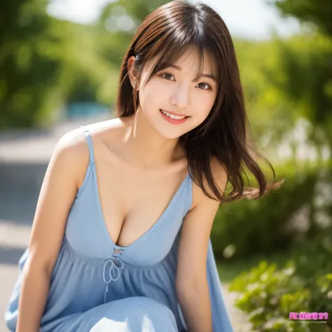 ulzzang-6500-v1.1, (original photo:1.2), (photorealism), Beautiful and delicate girl, (perspective:1.3), (real: 1.4), Very detailed目と顔, Beautiful and delicate eyes, elegant long dress、(very friendly smile:1.2)、File size is huge, high resolution, Very detai...