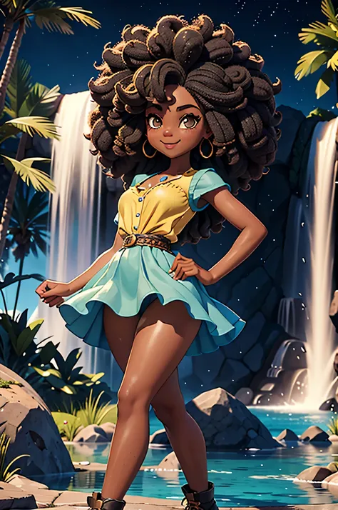 HD, dark skinned, young girl, age 8, humanoid, honey, black afro hair, (((afro hair))), Jackie Parris, ((((Jackie Parris)))), full body cgsociety, 3 d character art, full character body, detailed full body concept, stylized character, erotica, ((young girl...