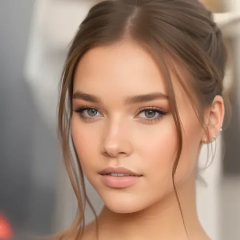 a close up of a woman with a very long hair, portrait sophie mudd, hailee steinfeld, portrait of barbara palvin, style of julia razumova, face like ester exposito, barbara palvin, photorealistic beautiful face, accurate ultra realistic faces, hyperrealisti...