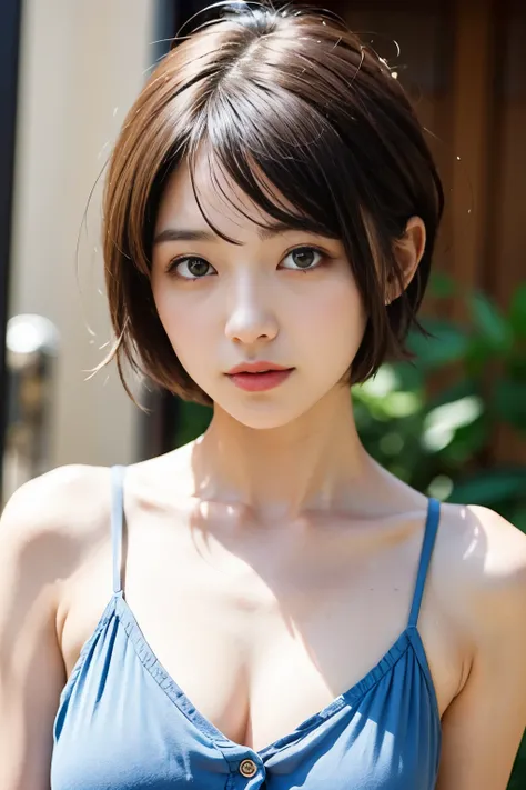 Very short hair pixie cut の女性 笑顔